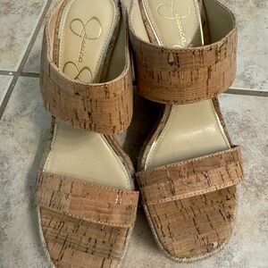 Jessica Simpson Cork Sandals in Tan